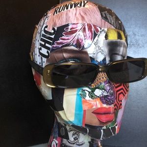 Gucci skinny rectangular sunglasses vintage green